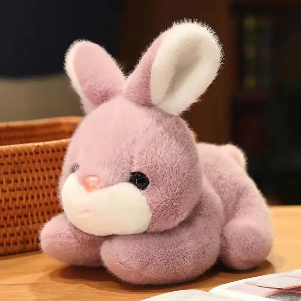 

Fluffy Rabbit Plush Toy Lifelike Bunny Doll Cute Soft Stuffed Animal Home Room Decoration Children Birthday Gift
