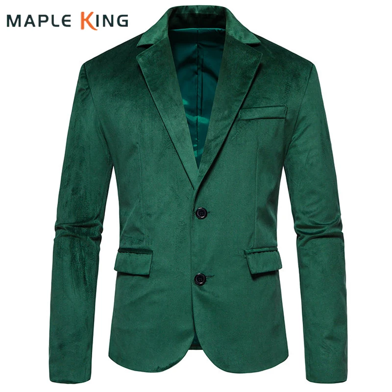 

Korean Men Blazers Jacket Coats 2023 Vintage Elegant Velvet V-Neck Blase Masculino Slim Fit Chaqueta Formal Mens Wedding Suits