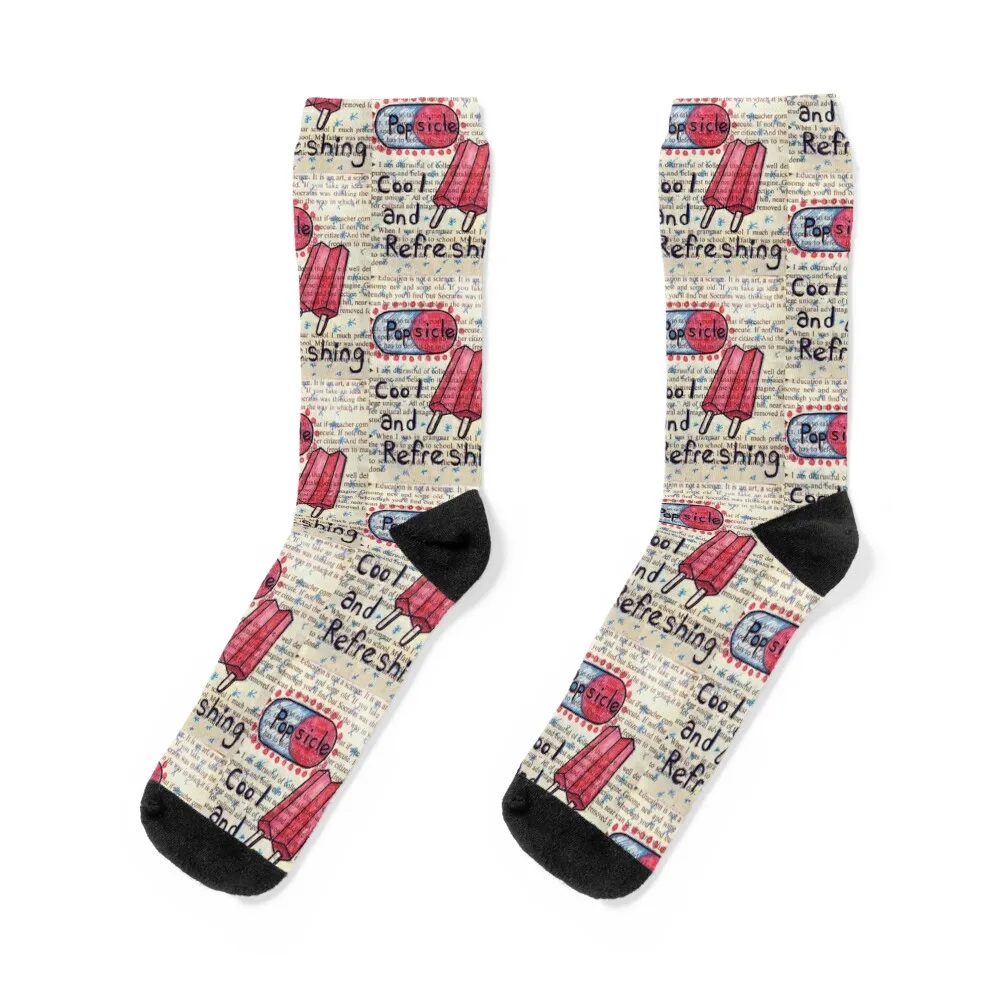 

Vintage Popsicle Collage - Red Socks Wholesale heated kids Boy Socks Women's