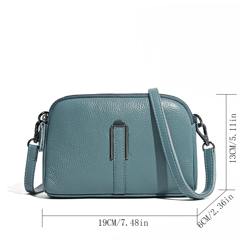 Genuine Leather Bag Luxury Women's Crossbody Bag for Woman Female Solid Color Clutch Phone Bags Shoulder Bag Messenger Bag Sac - Image 3