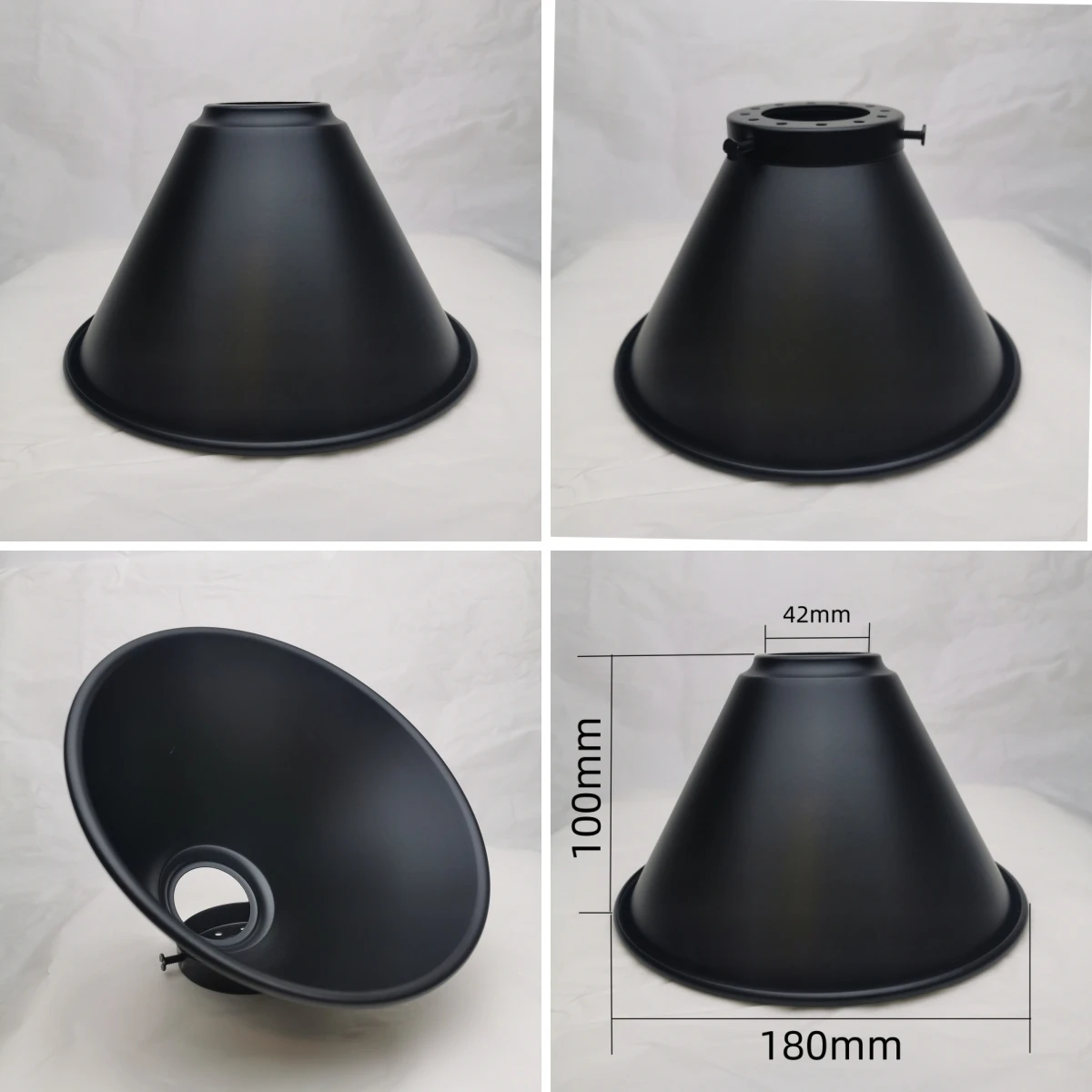 Lamp Shade Black Iron Lampshade American Retro Industrial Style Chandelier Wall Lamp Table Lamp Restaurant Clothing Store Accessories