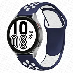 Silicone Sport Band for Smartwatches - Versatile 20mm 22mm Replacement Strap (Bule - white)