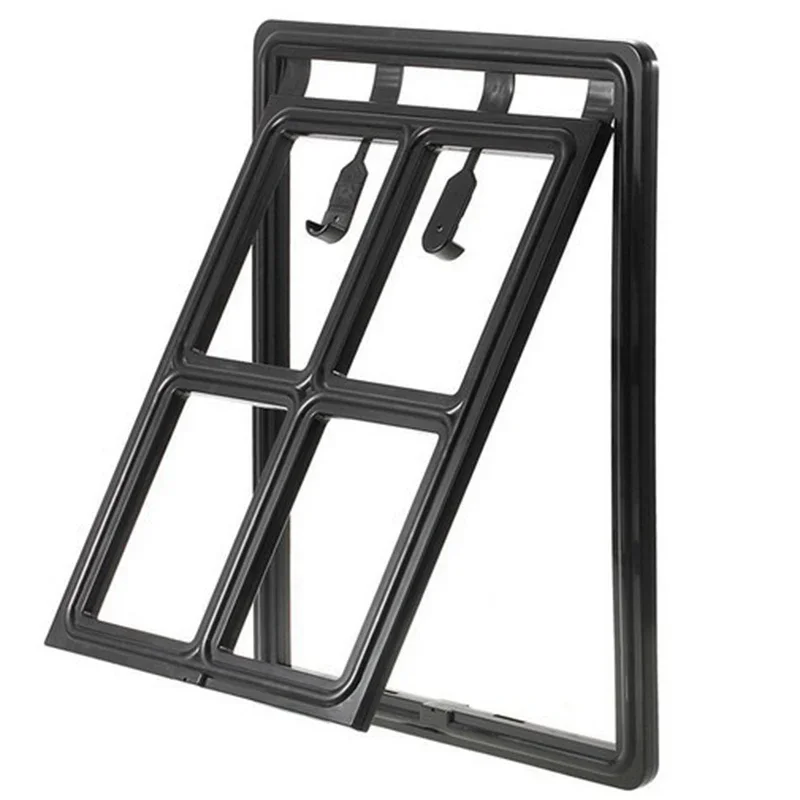 Pet Door Plastic Lockable Screen Window Security Flap Gates Tunnel Fence Free Access for Dog Cat