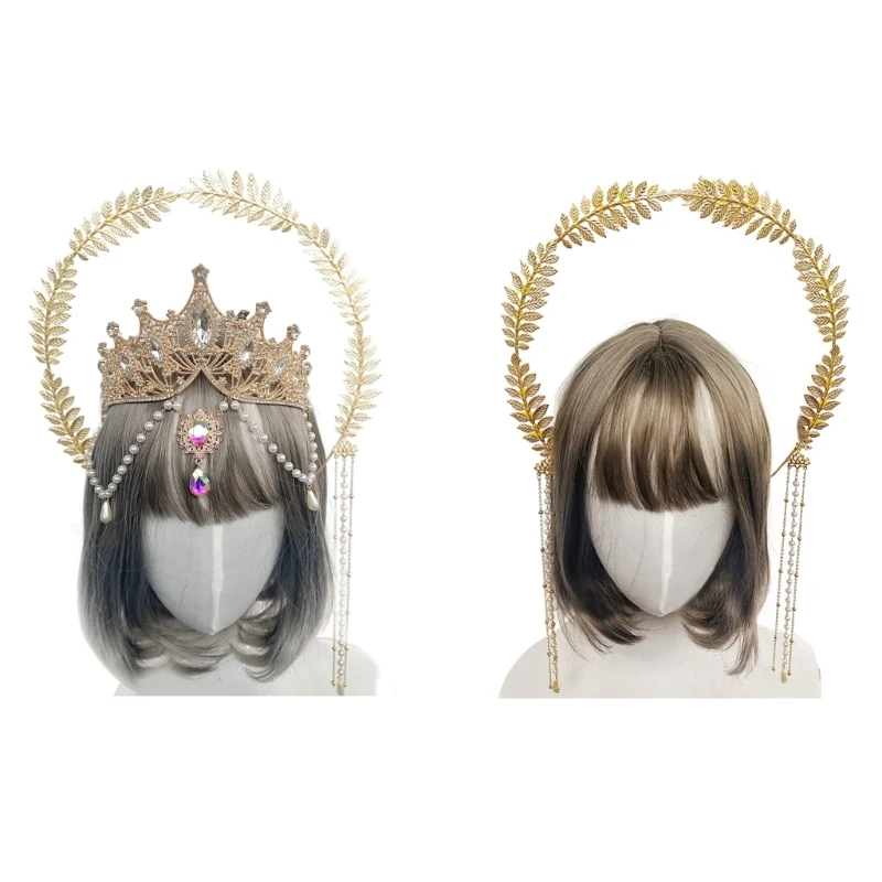 

Повязка на голову с королевской короной, тиара, повязка для волос, женский головной убор, винтажный готический головной убор,