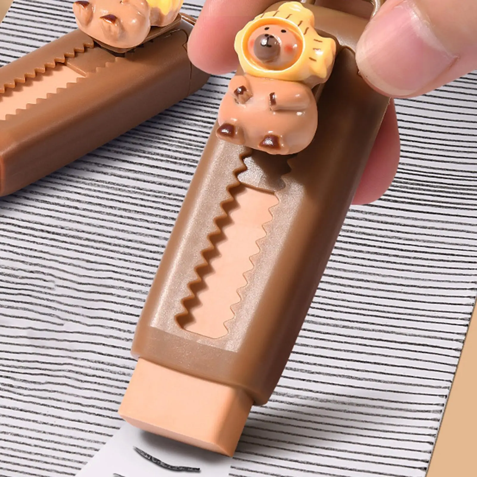 Capybara Retractable Pencil Eraser Cute Drawing Eraser Push-Pull Eraser Birthday Gifts For Kids Boys Girls Students Stationery