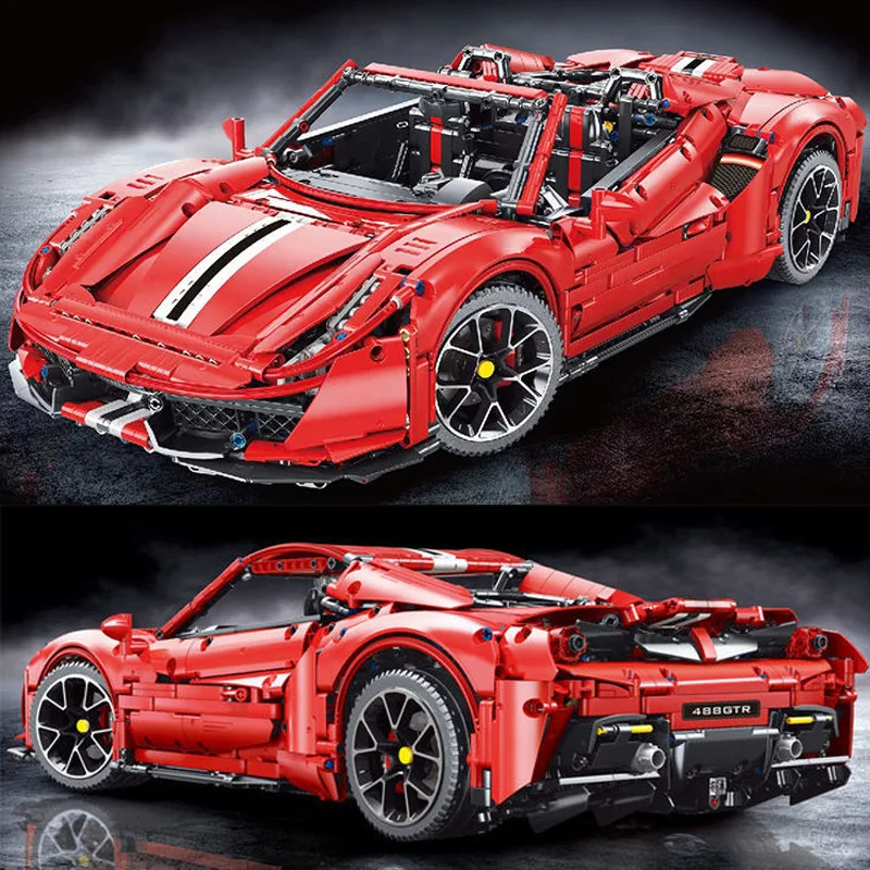 Совместим с конструктором Lego Technic Ferrari F12 спортивный гоночный автомобиль MOC набор