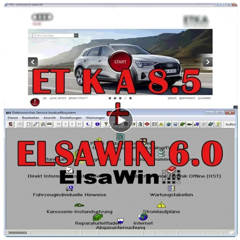 

Автомобильные инструменты Elsawin 6,0 + ET KA 8,5, групповые транспортные средства, Каталог электронных деталей, поддержка для v/W + SE // AT + SKO // DA, программное обеспечение для ремонта автомобилей