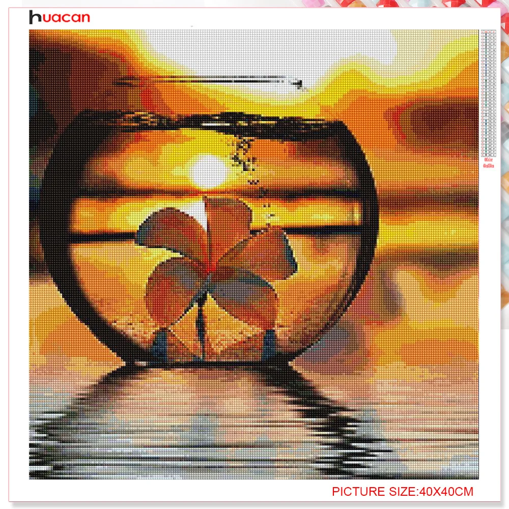 Huacan 5D Diamond Painting Full Square Cup Diamond Embroidery Sale Landscape Rhinestones Pictures Mosaic Sunset