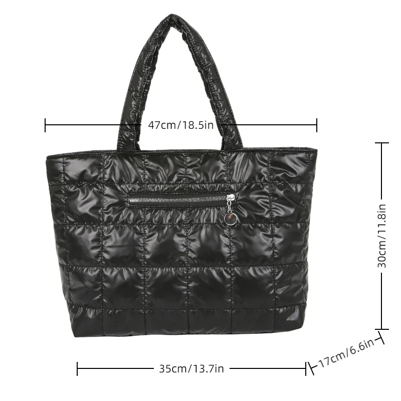 Chic Quilted Checkered Tote Bag – Spacious, Stylish & Versatile