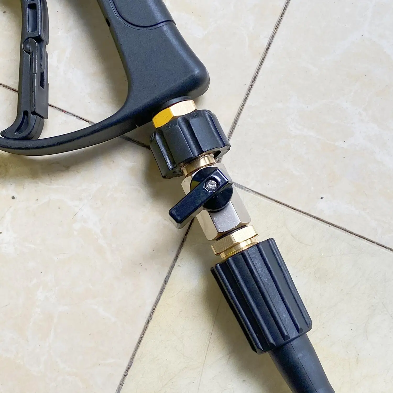 M22 14mm Swivel Connector With Ball Valve To 1/4" Quick Plug Connector On/Off Switch For High Pressure Wash Machine 5
