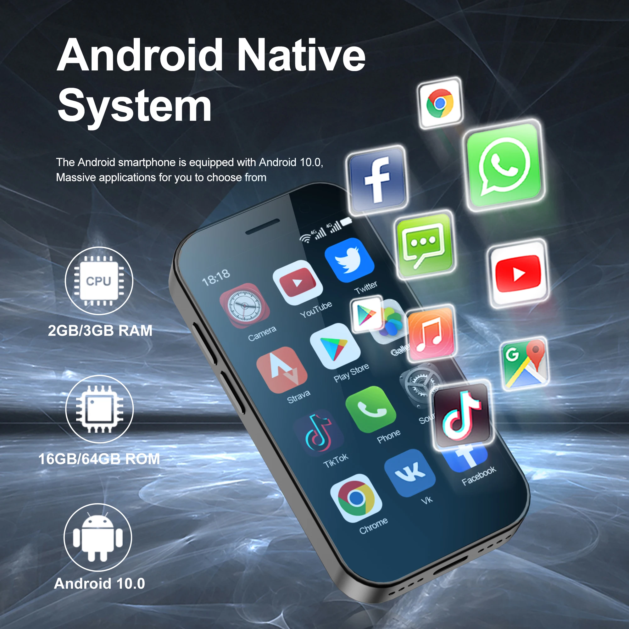 New Generation SERVO KING9000 Mini Smartphone 4G NET 2 SIM 16G/64G Android OS 10.0 2000mAh 3.0'' Screen Small-Scale Mobile Phone