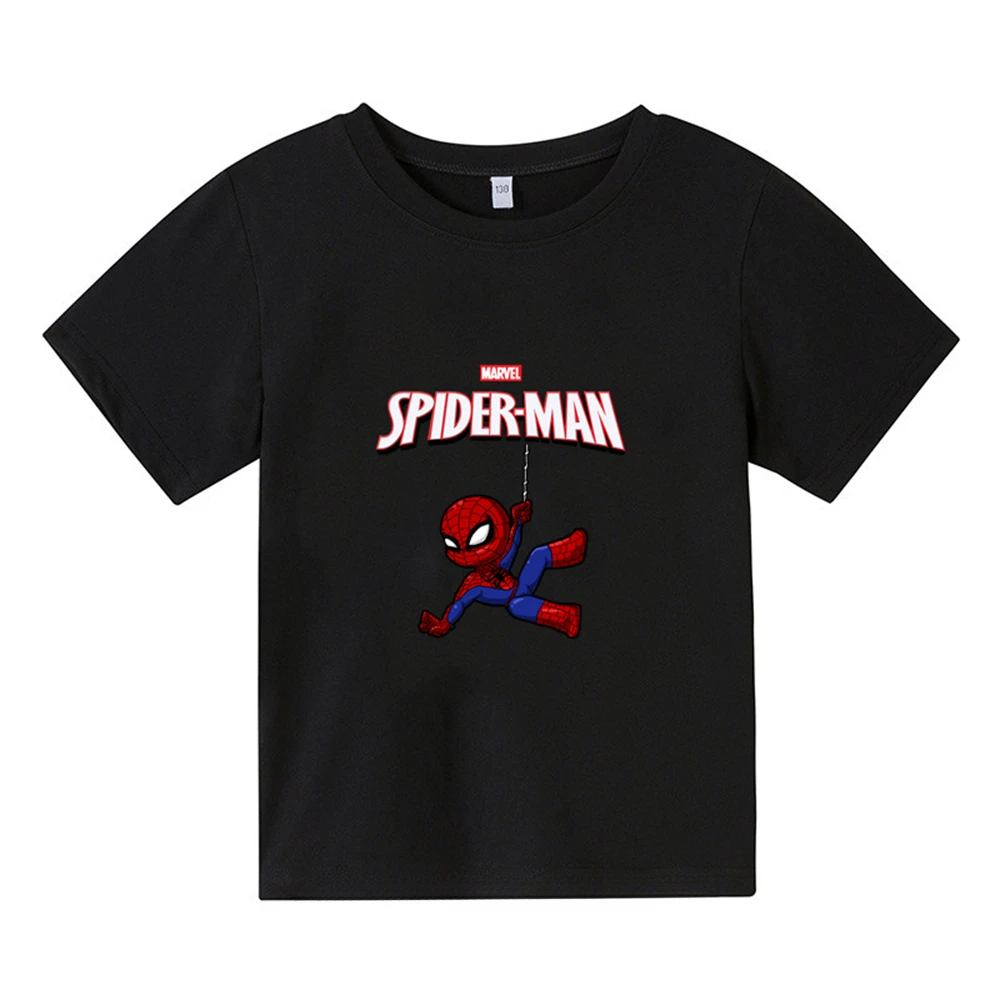 thumbnail image 1 of Camisetas de Spiderman con estampado de dibujos animados para niños y niñas, camisetas de verano de manga corta, ropa para niños de 3 a 14 años, 1 of 5