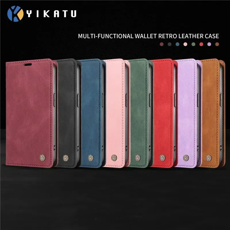 Luxury Leather Wallet Case with Magnetic Flip Cover