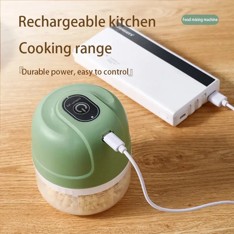 Electric Garlic Purer 250ML Mini Electric Garlic Chopper USB Charging Ginger Vegetable Cutter Food Chopper Kitchen Tools