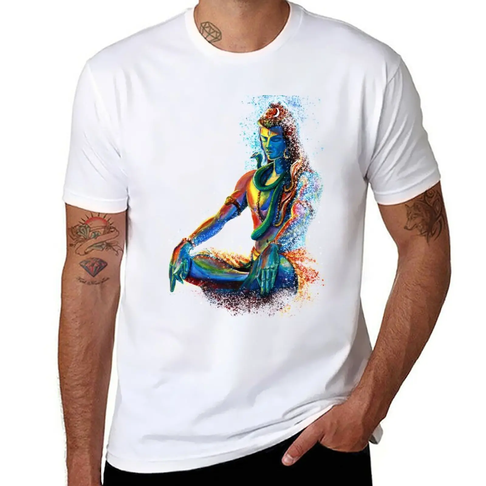 

New Shiva in deep Meditation T-Shirt man clothes boys white t shirts Men's t-shirts
