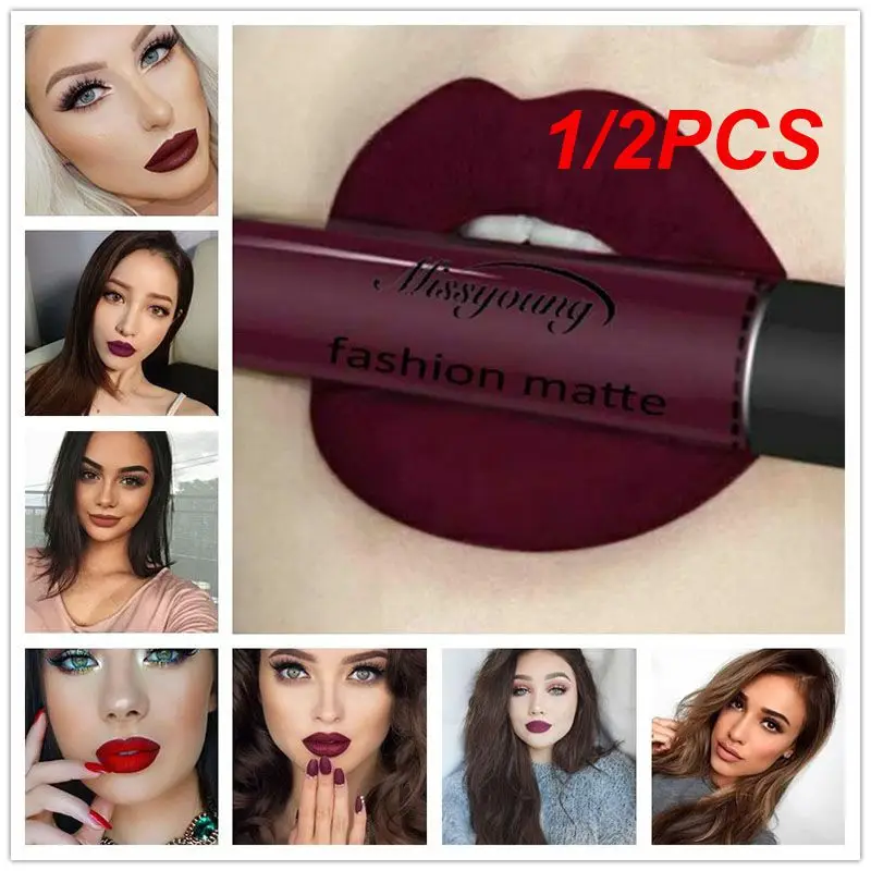 

1/2PCS Sexy Black 18 Color Matte Lipgloss Sexy Liquid Lip Gloss Matte Long Lasting Waterproof Cosmetic Beauty Makeup Lipgloss
