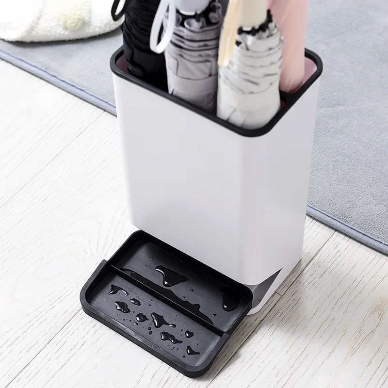 Umbrella Storage Rack with Drain Tray Long and Short Umbrella Storage Rack Floor-standing 6-hole