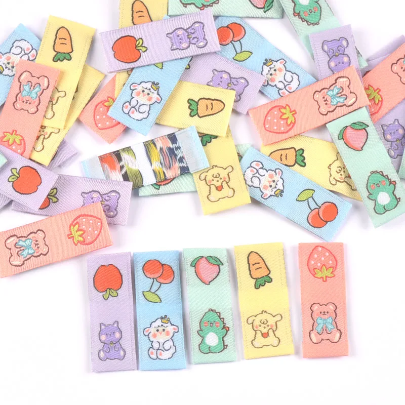 Description Picture 4 of item50Pcs Colorful Mixed Animal Fruit Embroidery Colth Labels Kid Garment Washable Care Tags Sewing Accessories Crafts DIY Supplies