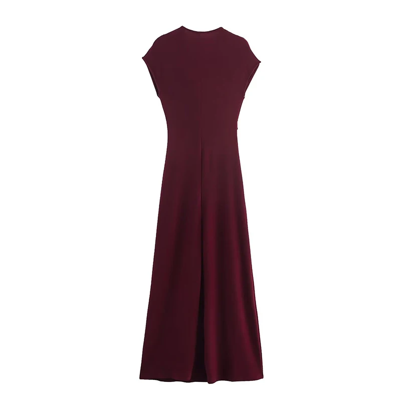 Chic Elegant Long Dresses Ruched Fashion Midi Dress Women 2025 New Party Dresses For Women Pleated Summer Dress ﻿