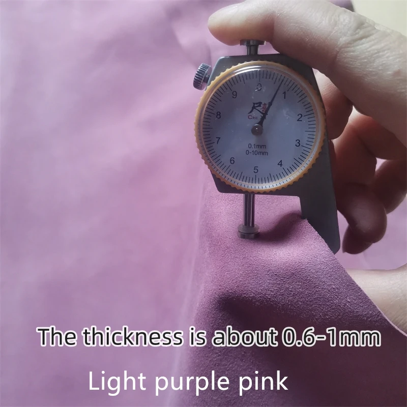 보라색 핑크 캐시미어, 0.6mm, 1mm 첫 번째 레이어 가죽 진짜 가죽 원단. 수제 DIY 내부. 전체 양가죽.