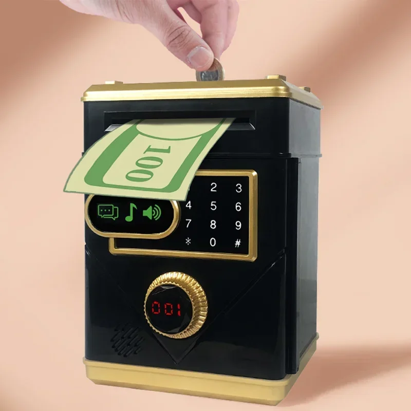 Automatic Atm Piggy Bank Pretend Paly Money Cash Coin Saving Box Counting Touch Screen Money Box Educational Toy Kids Gift