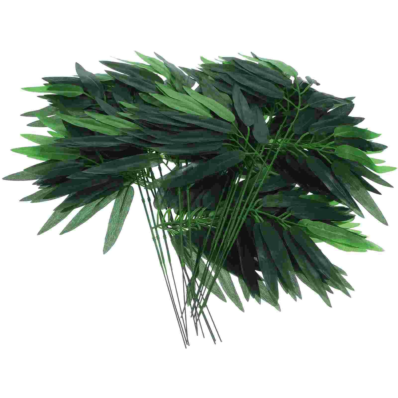 

Artificial Green Bamboo Leaves Fake Green Plants Greenery Leaves for Home Hotel Office Party Decoration
