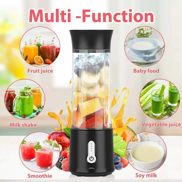 Portable Blender for Shakes and Smoothies, USB Rechargeable Personal  Blender, Mini Blender with a 17.6oz Capacity, Strong Stainless-Steel  Blades, and