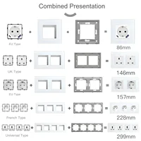BSEED Zigbee EU/FR/UK/ Universal Smart Wall Socket Plug Function Parts With Power Monitor Glass Frames DIY Parts  Free Combine - Image 2