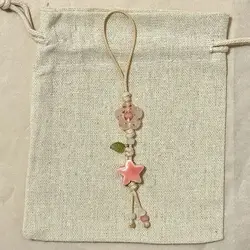 Kawaii Ceramic Beaded Star & Flower Charm Strap in Pastel Colors for Other (Star)