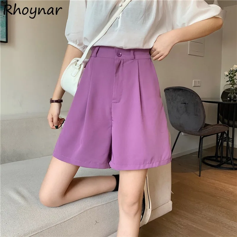 

Solid Shorts Women Summer Simple All-match Daily Casual Popular Korean Fashion Attractive Baggy Streetwear Students Cool Cozy