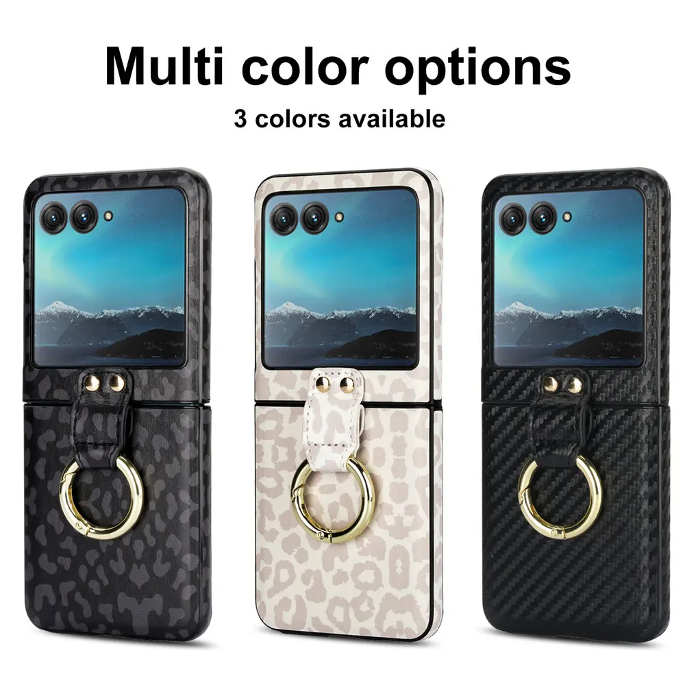 Leopard Print Leather Ring Case - Stylish Slim Cover s
