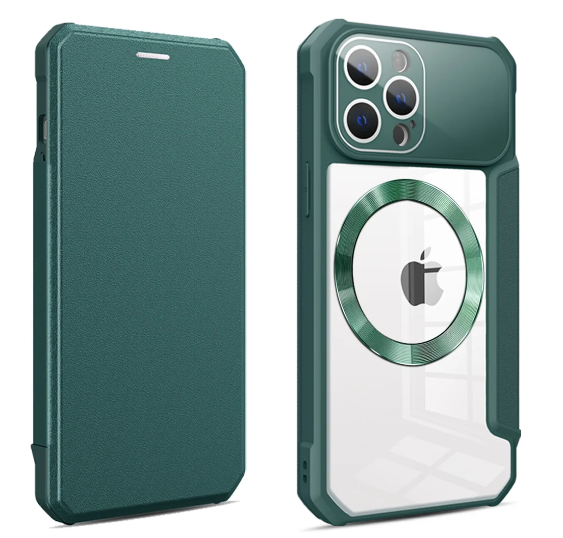 Luxury Magsafe Leather Flip Case For iPhone 13 14 12 11 Pro