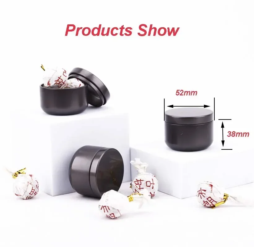 1Pc 30ml Mini Tin Box Metal Small Storage Empty Pot Tea Box Containers Candle Cans Candy Mini Round Cans Portable Packaging tea tin box