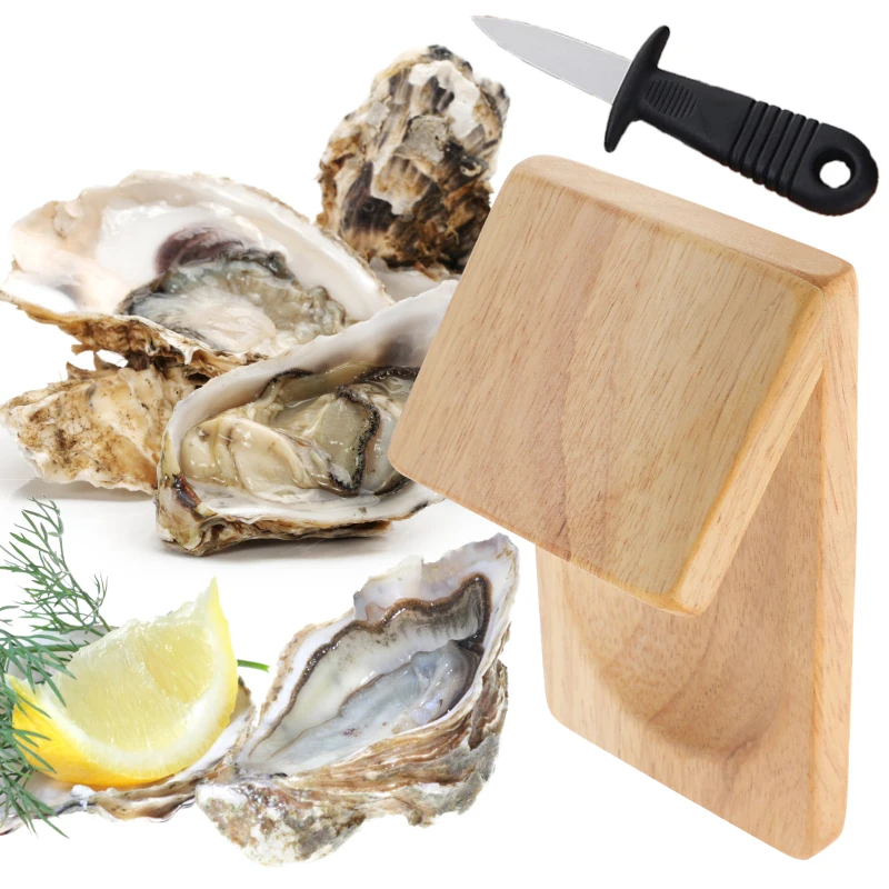 

Oyster Shucking Opener Shucker Seafood Clamp Tool Holder Shellfish Hand Clam Shellcrab Sheller Opening Clip Seafood Shells Wood