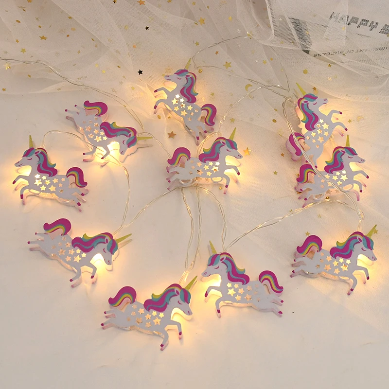 1,65 M 10 leds Cartoon Einhorn LED String Licht Einhorn Geburtstag Party Dekoration Kinder Geschenk Baby Dusche Hochzeit Party liefert – Detail 3