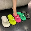 Fashion Pearl Soft Flip Flops for Women 2024 Summer Clip Toe Platform Pillow Slides Sandals Woman Light Non Slip Beach Slippers 1