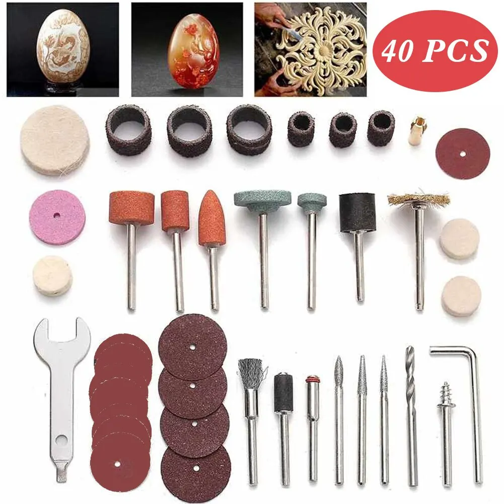 Micro Abrasive Rotary Tool & Polishing Kit - 40 Piece Set