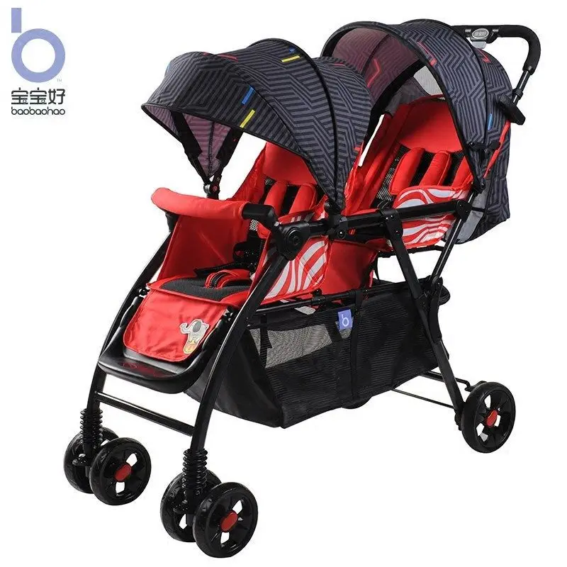 Cochecito de bebé gemelo plegable, cochecito doble de segundo niño, fácil  de plegar, ligero, puede acostarse y sentarse, conversión de múltiples  modos - AliExpress