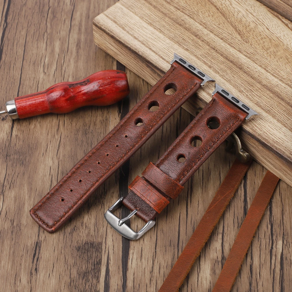 Vintage Bracelet Genuine Leather Watchband For Watch 38mm 40mm 42mm 44mm High quality Replace Wrist Strap watch 7 2 3