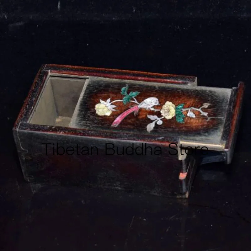 

Natural Ebony Hand-Inlaid Shell Flowers and Birds Organ Boxes Jewelry Box