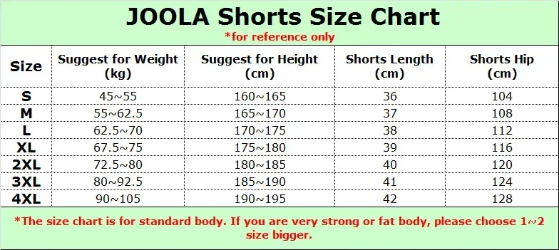 JOOLA 655S Table Tennis Shorts for Men / Women Ping Pong Clothes Sportswear Training Shorts Breathable table tennis shorts