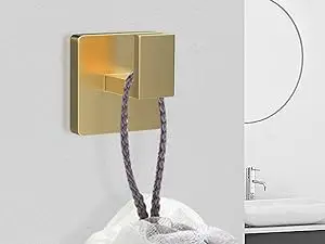 Description Picture 6 of item5 Piece   Bathroom Hardware  Gold Bathroom Accessories Set with 2 Towel Hook, Wall Mounted Bathroom Towel Rack Set