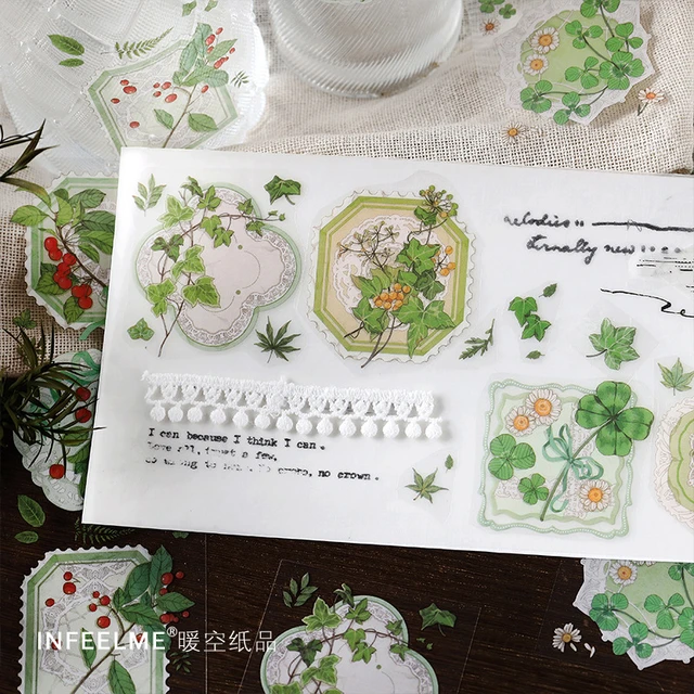 3 Pcs Waterproof Plants And Flowers Sticker Set Decorative Letter Stickers  For Scrapbooking Kid DIY Arts Crafts Album Journaling - AliExpress