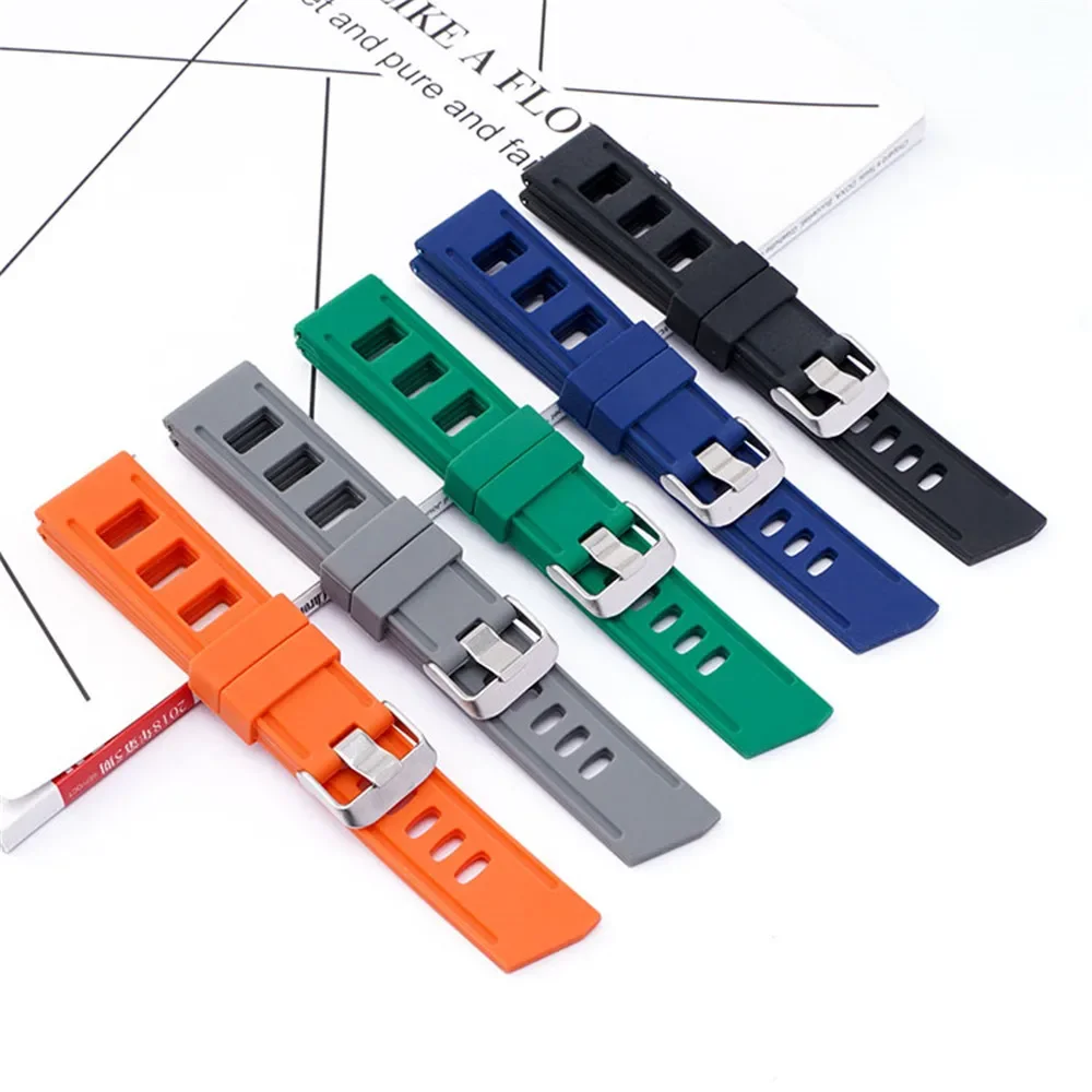 Men's Waterproof Breathable Sport Silicone Quick Release Watch Band Bracelet