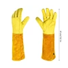 Long Sleeve Leather Gardening Gloves Puncture resistant Breathable Leather  Gauntlet Rose Pruning Floral Gauntlet DropShipping 6