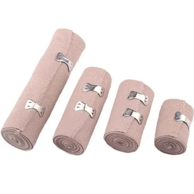 1 Roll Compression Bandage Wrap with Clips,Sports Bandages Tape for Ankle, Wrist, Arm, Leg Sprains First Aid Bandages Measure 2