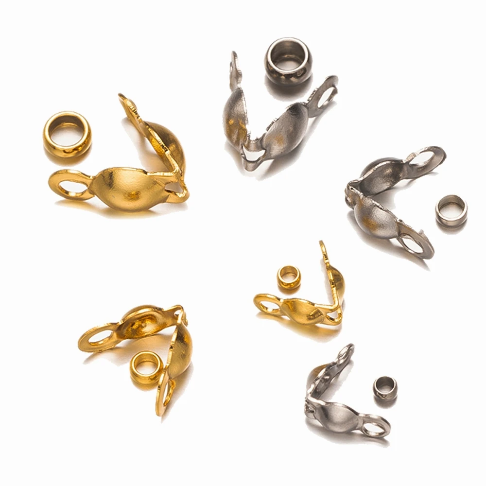 Arricraft – 200 Calotte Per Perline In Ottone – 6mm, Foro 1mm – Colori Oro E Argento – Per Gioielli Fai Da Te - 4