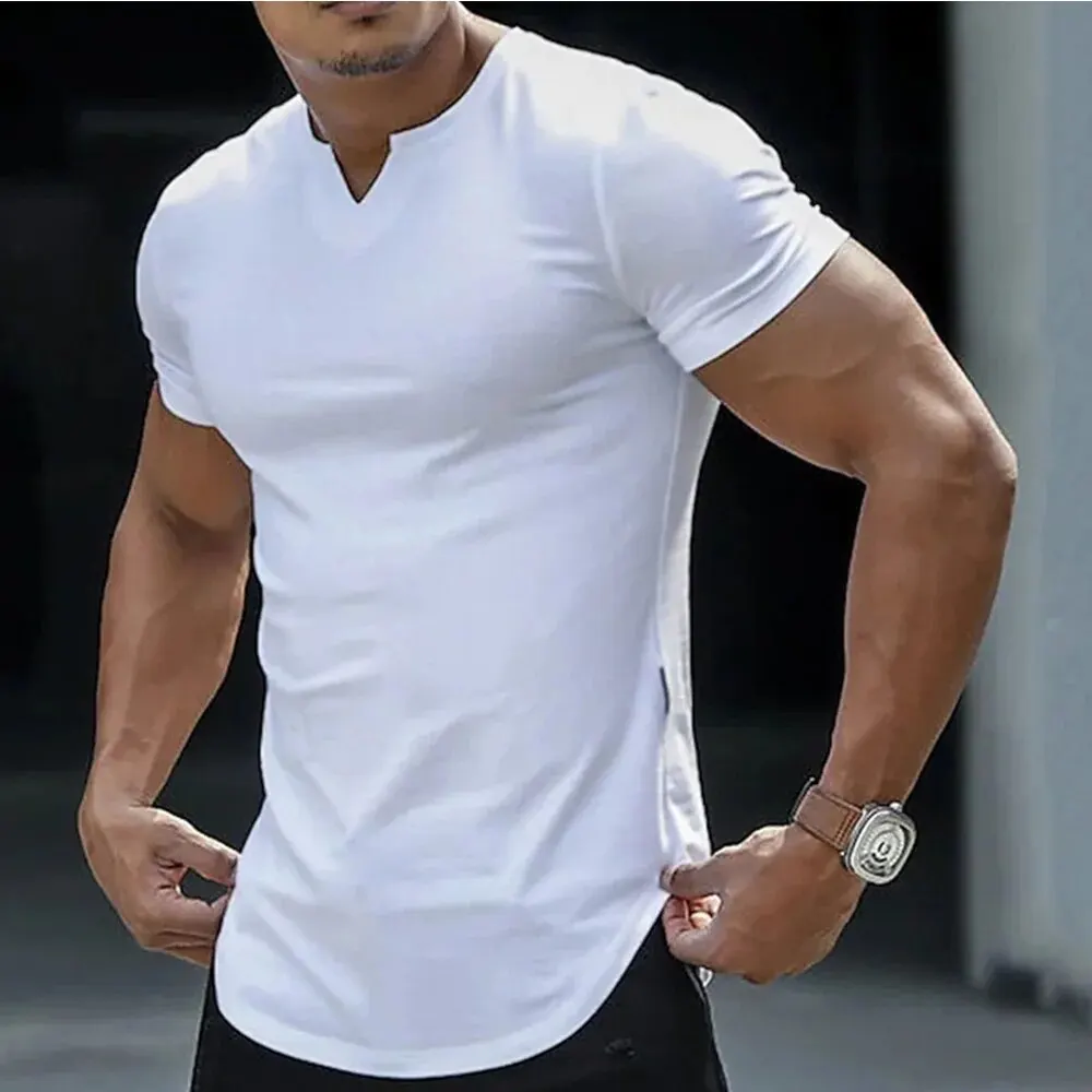 V-Neck-T-Shirts-Men-Short-Sleeve-Casual-Tee-Shirts-Mens-Summer ...