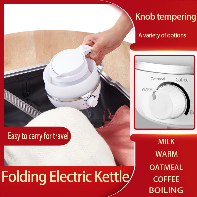Mini Portable Fold Electric Kettle Thermostat Keep Warm Home