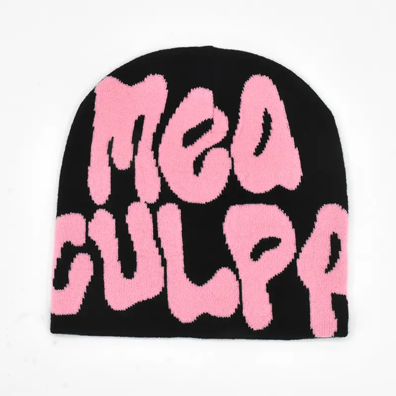 Mea Culpa Knitting Beanies Hat For Women Men Couple Y2K What's In Fashion Bonnet Kpop Wool Skullies Hoods Lady Caps Gorro шапка - Image 31